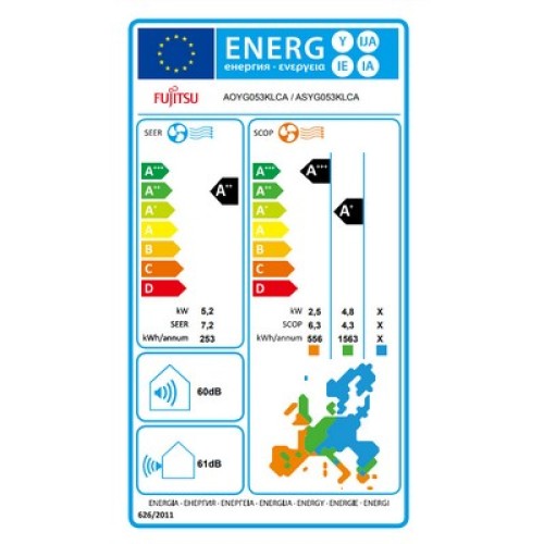 ΚΛΙΜΑΤΙΣΤΙΚΟ FUJITSU ECOLANDIA ASYG053KLCA/AOYG053KLCA INVERTER 18000BTU R32